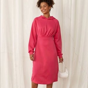 SHEIN Pink Hooded Sweatshirt Dress